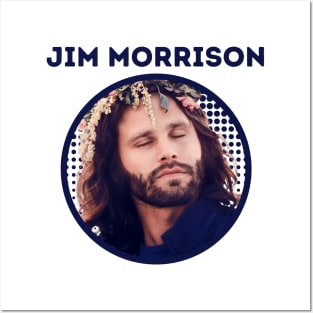 jim morrison || blue flowers Posters and Art